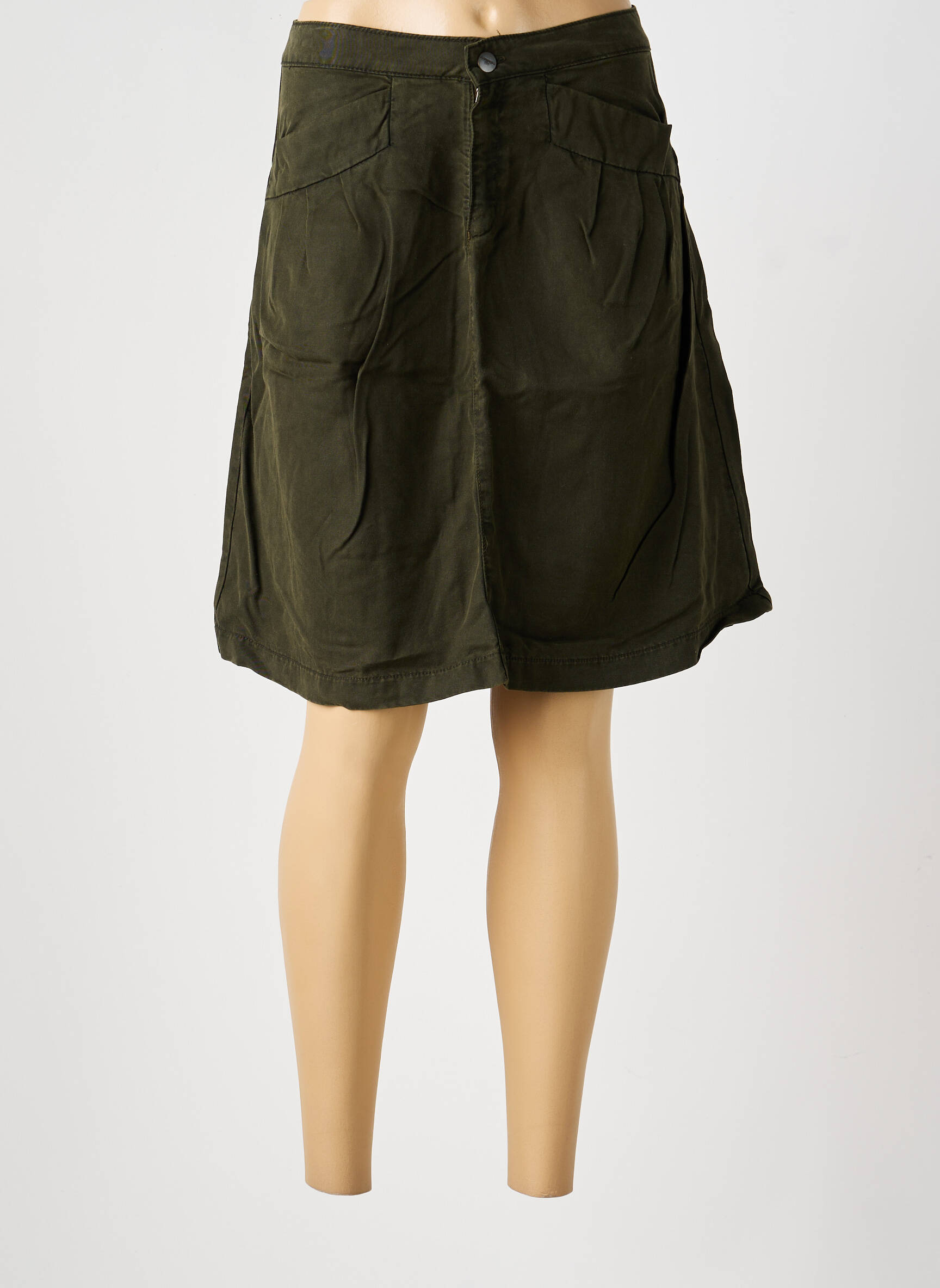 Jupe mi-longue coupe évasée vert COUTURIST femme