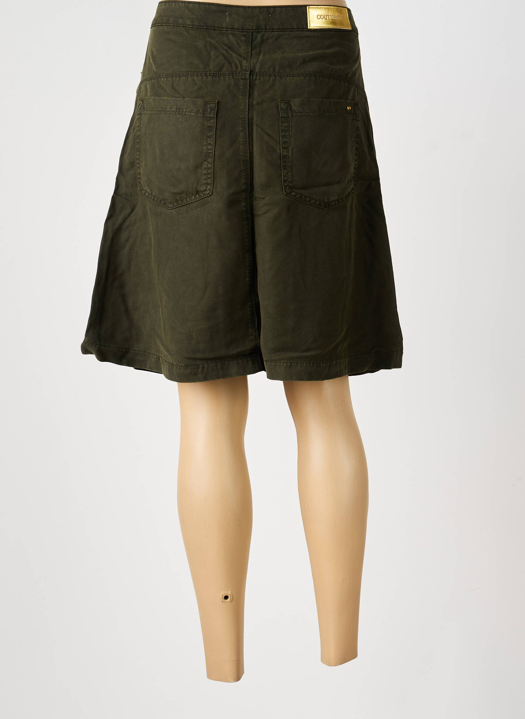 Jupe mi-longue coupe évasée vert COUTURIST femme