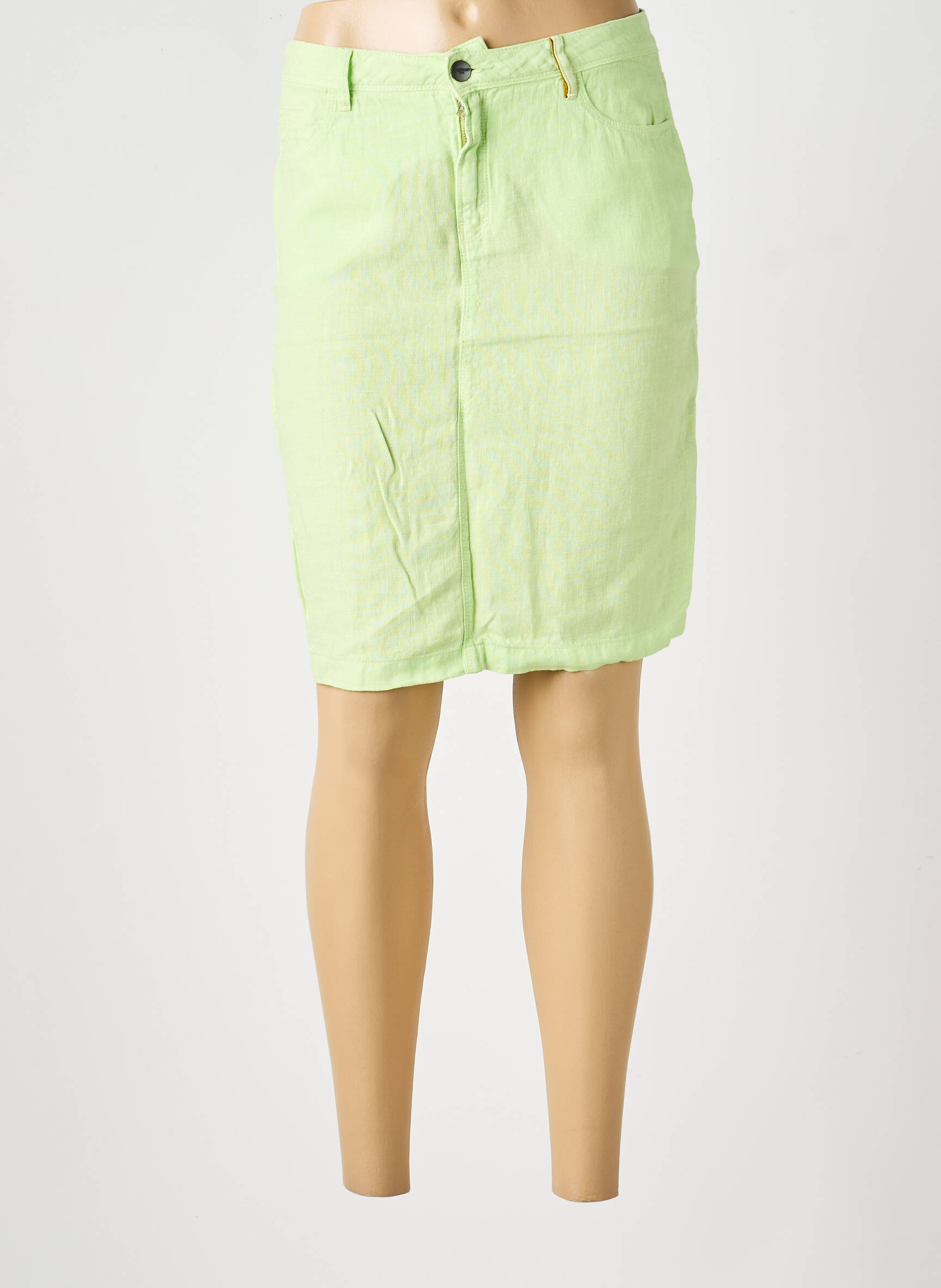 Jupe mi-longue coupe droite vert COUTURIST femme