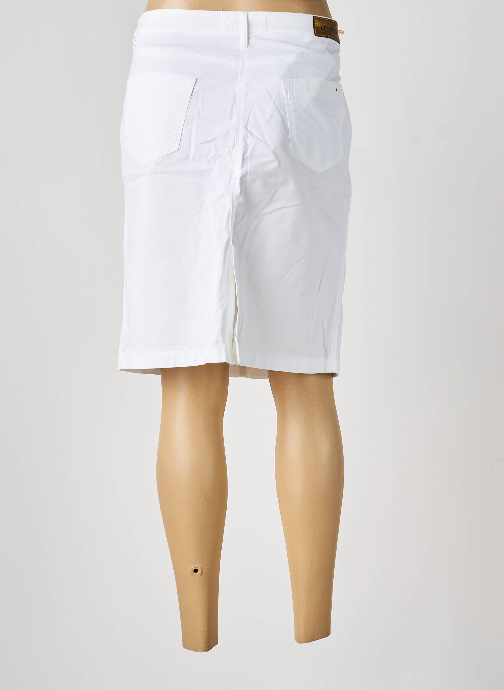 Jupe mi-longue coupe droite blanc COUTURIST femme