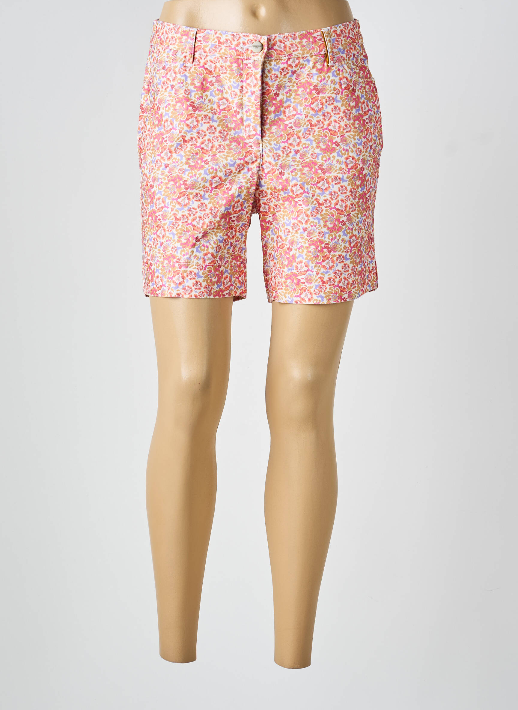 Short fermeture zippée sous rabat boutonné rose COUTURIST femme