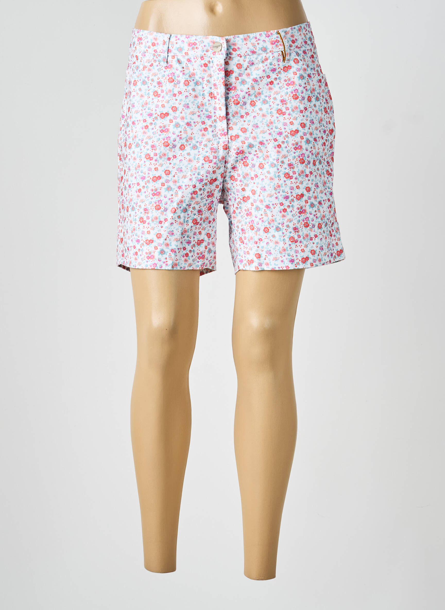 Short fermeture zippée sous rabat boutonné blanc COUTURIST femme