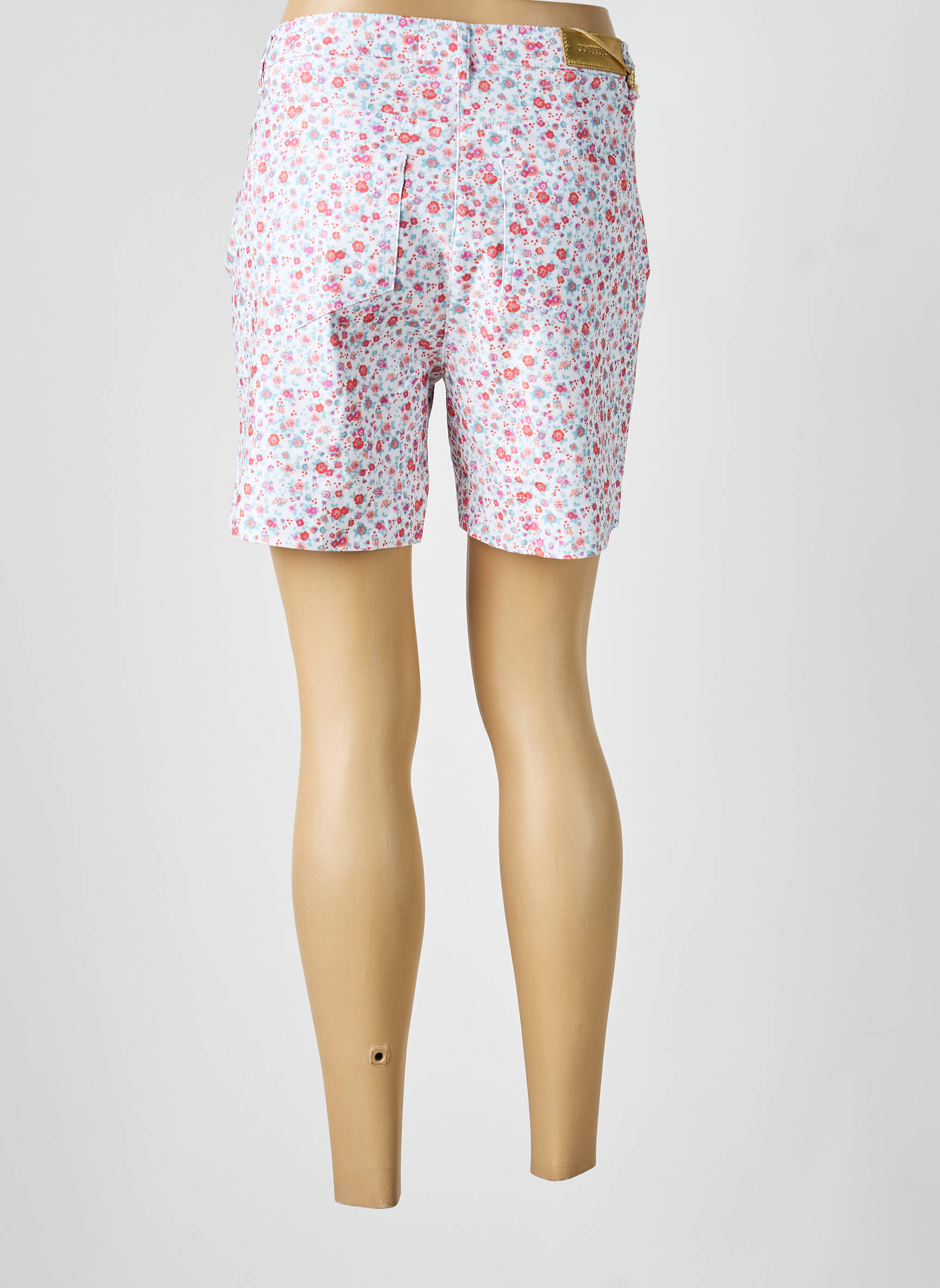 Short fermeture zippée sous rabat boutonné blanc COUTURIST femme