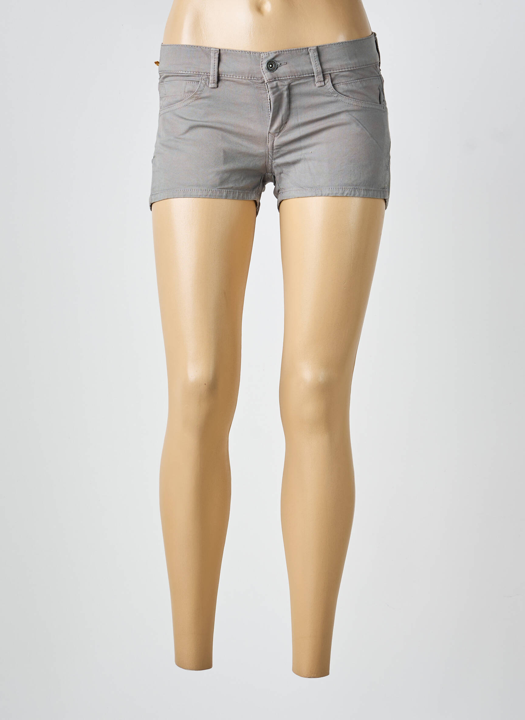 Short fermeture zippée sous rabat boutonné gris COUTURIST femme