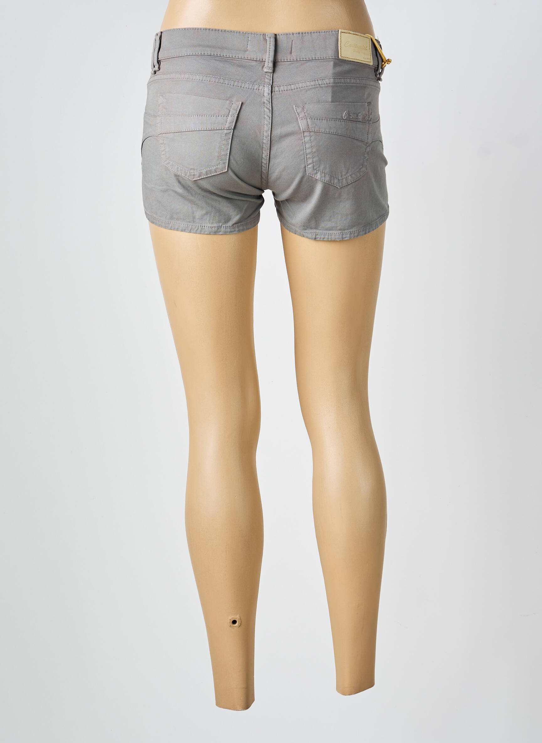 Short fermeture zippée sous rabat boutonné gris COUTURIST femme