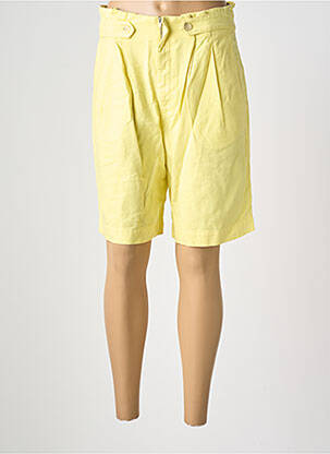 Short taille à pinces taille haute jaune COUTURIST femme