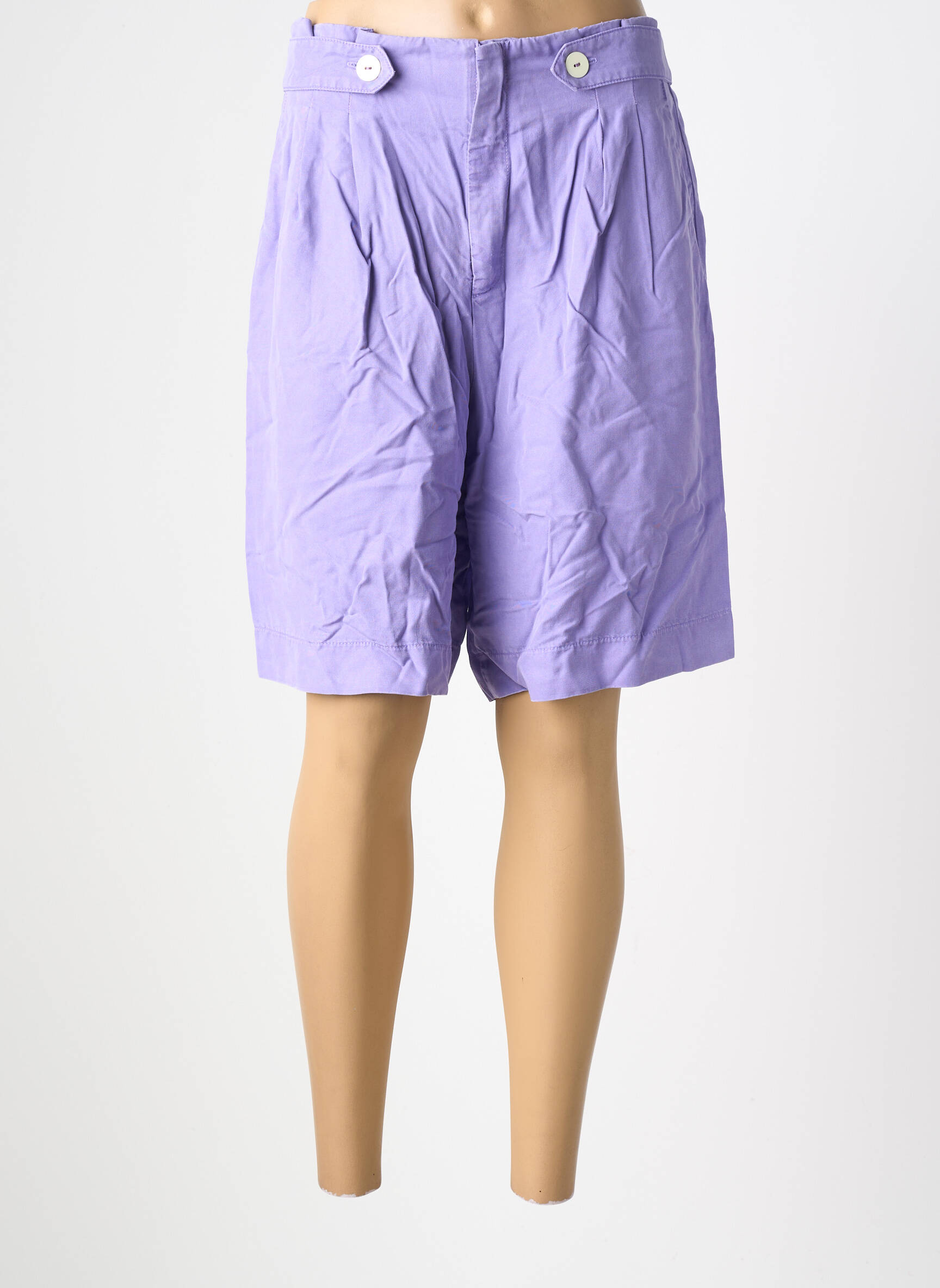 Short taille à pinces taille haute violet COUTURIST femme