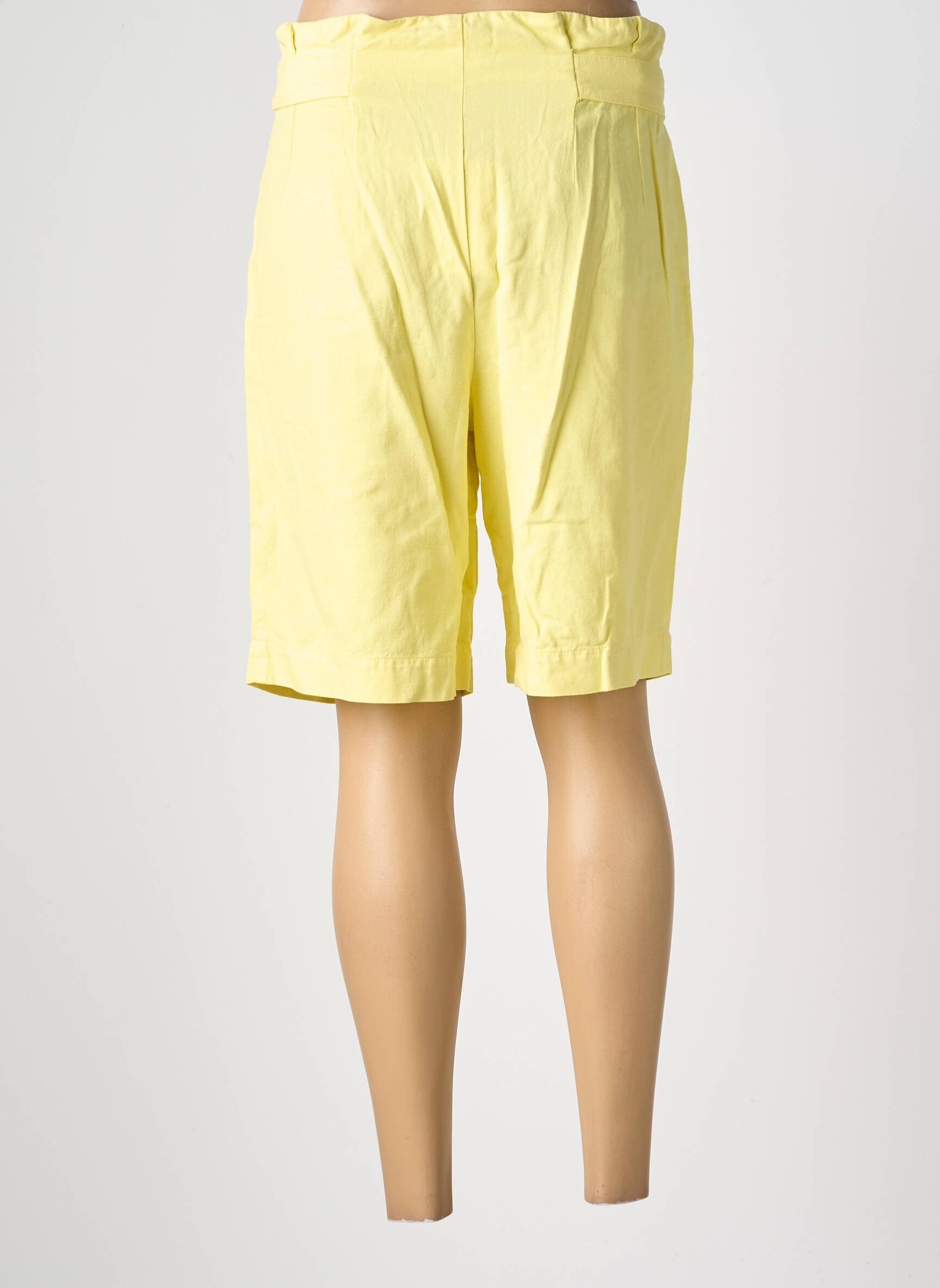 Short taille à pinces taille haute jaune COUTURIST femme
