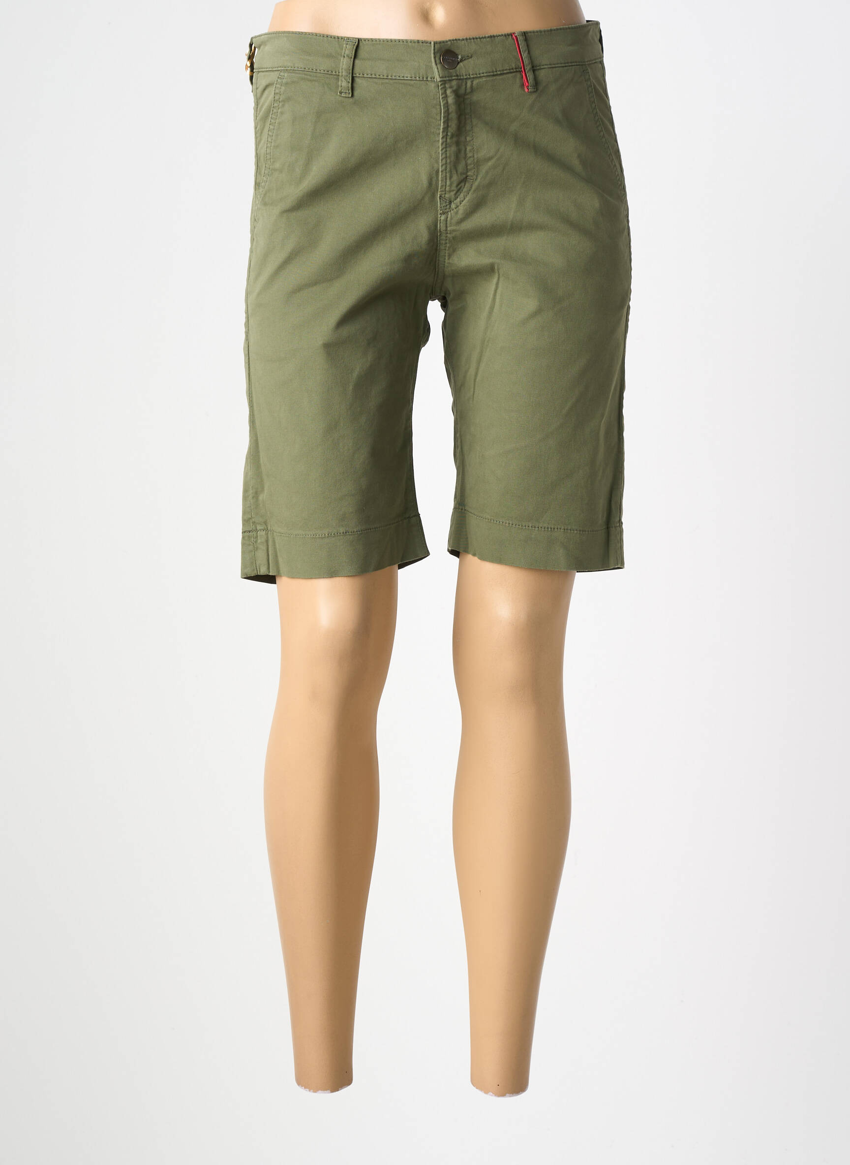 Bermuda taille à pinces taille normale vert fonce COUTURIST femme