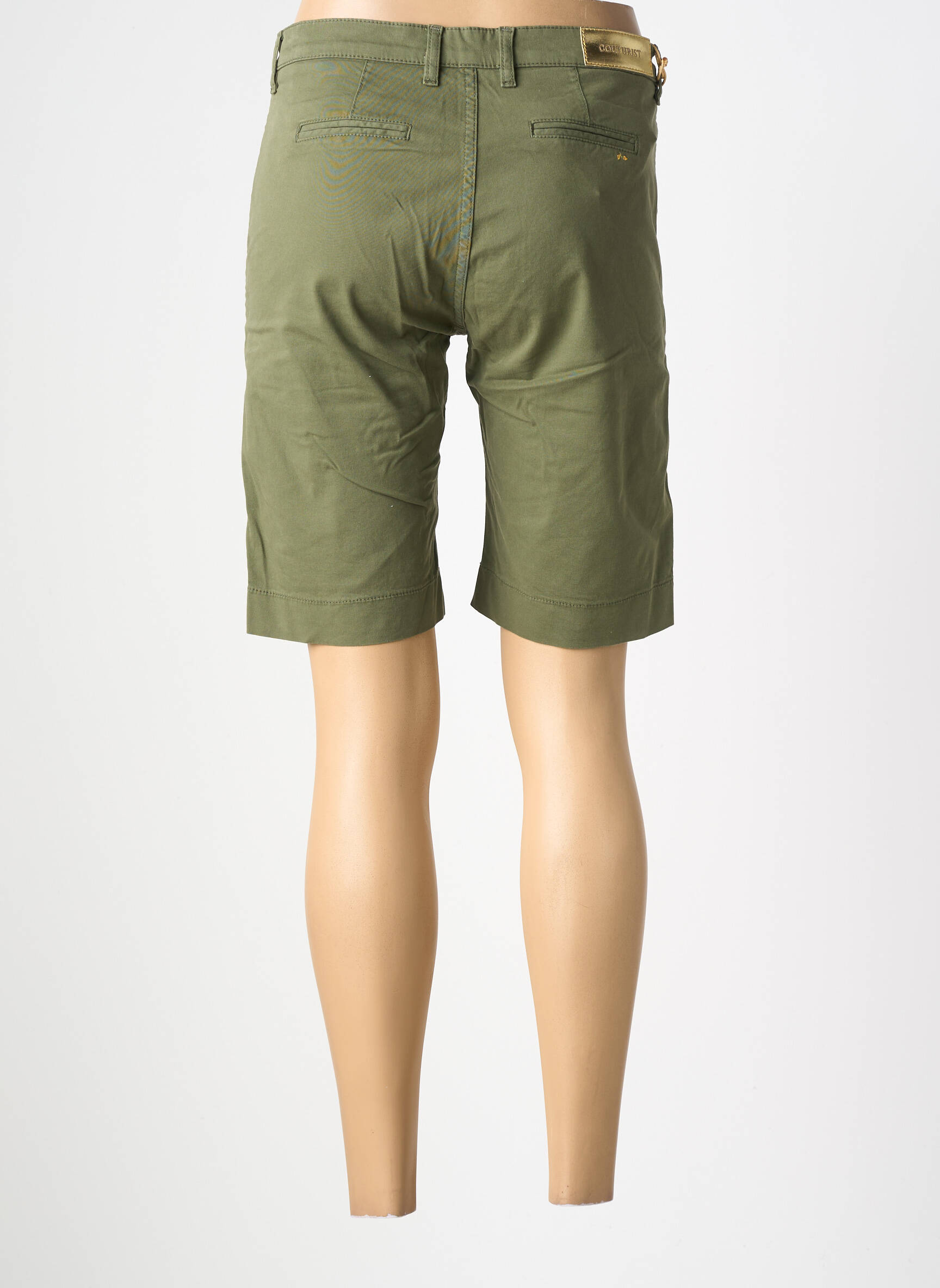 Bermuda taille à pinces taille normale vert fonce COUTURIST femme