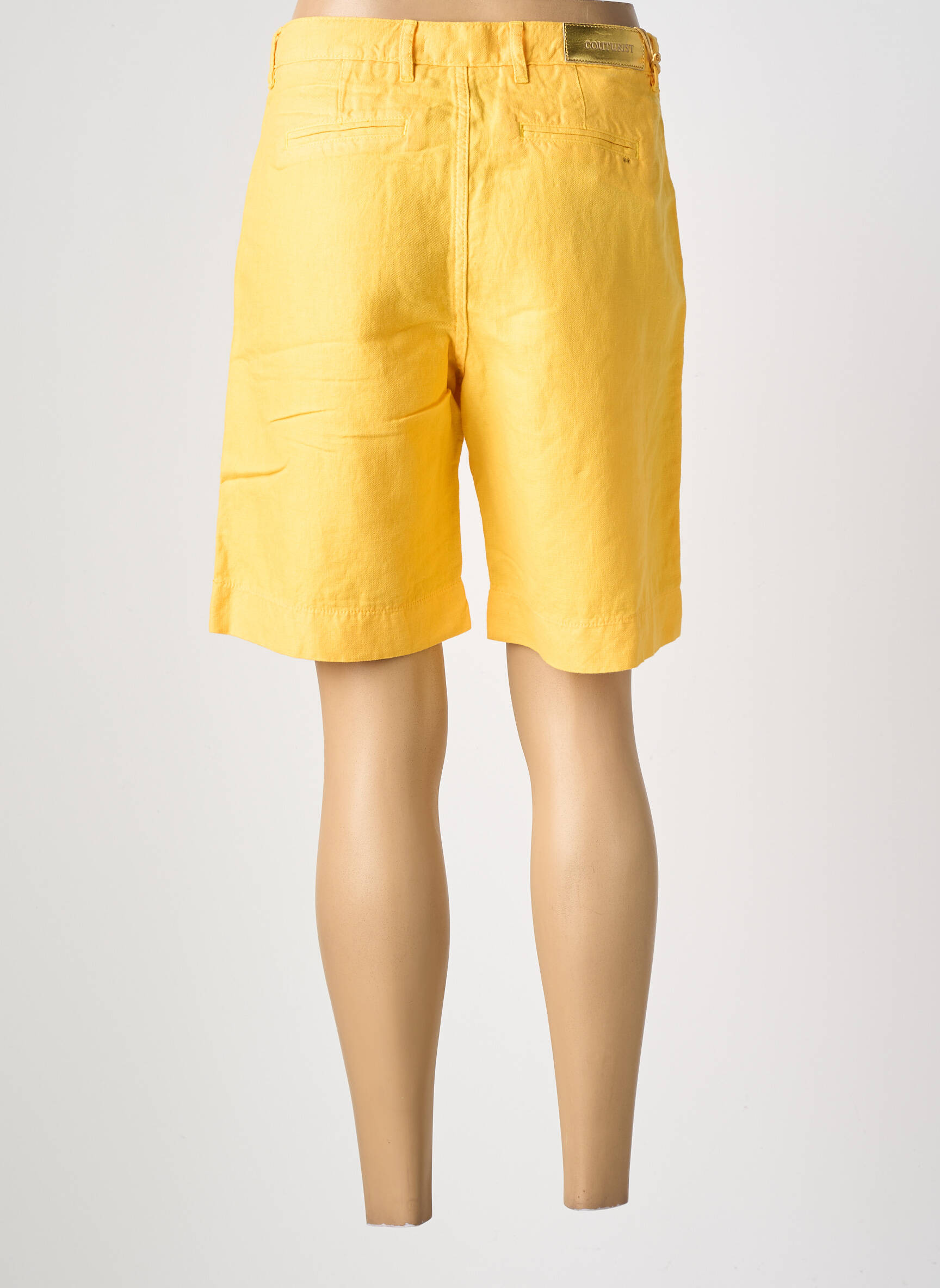 Bermuda taille à pinces taille normale jaune COUTURIST femme