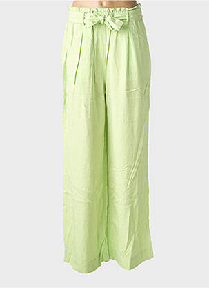 Pantalon large tissage popeline taille normale vert COUTURIST femme