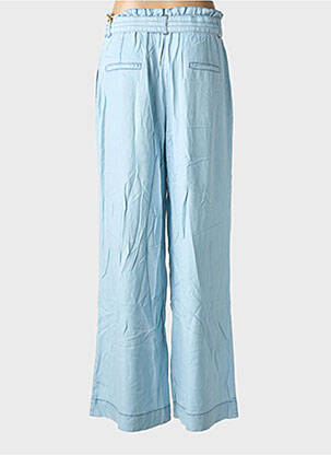 Pantalon large tissage popeline taille normale bleu COUTURIST femme