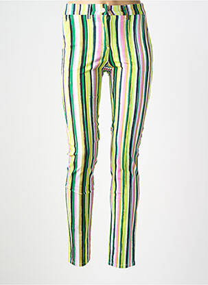 Pantalon slim tissage popeline taille normale vert COUTURIST femme