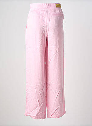 Pantalon large tissage popeline taille haute rose COUTURIST femme