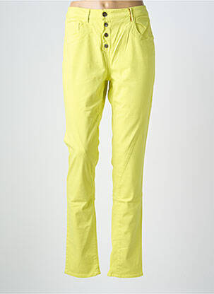 Pantalon slim tissage popeline taille normale jaune COUTURIST femme