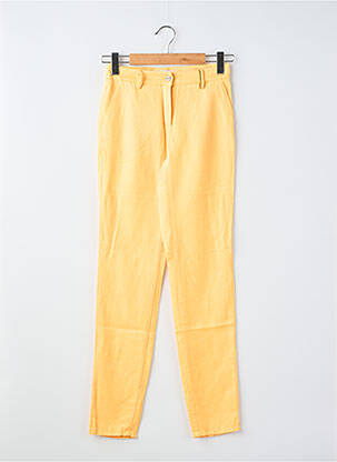 Pantalon chino tissage popeline taille normale jaune COUTURIST femme