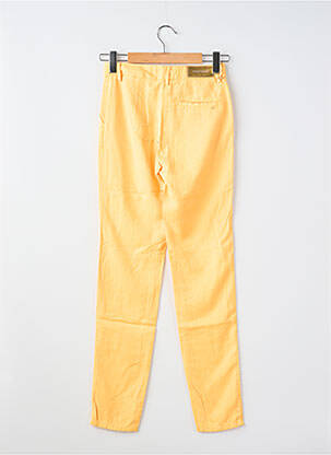 Pantalon chino tissage popeline taille normale jaune COUTURIST femme