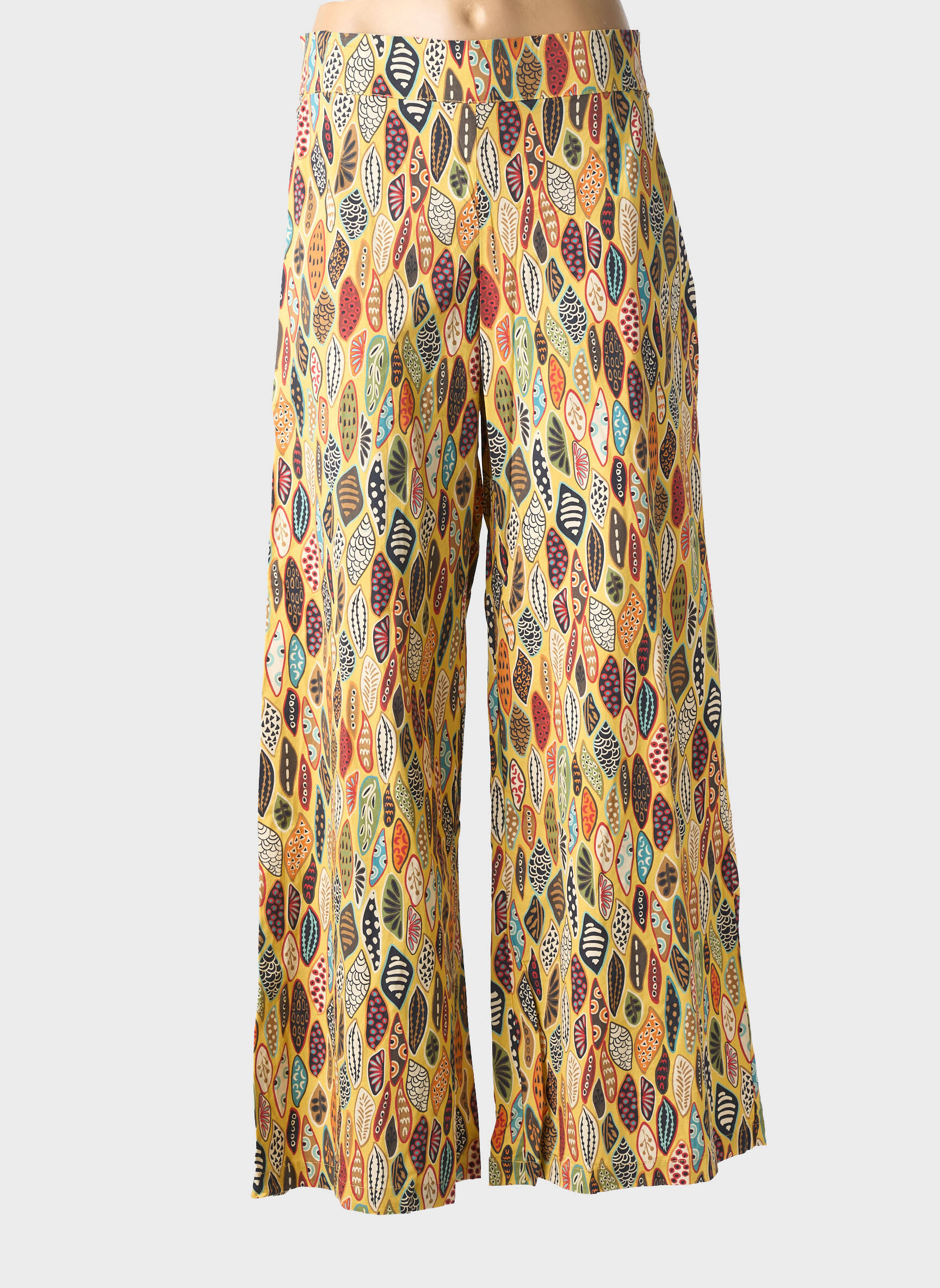 Pantalon large tissage popeline taille normale jaune COUTURIST femme