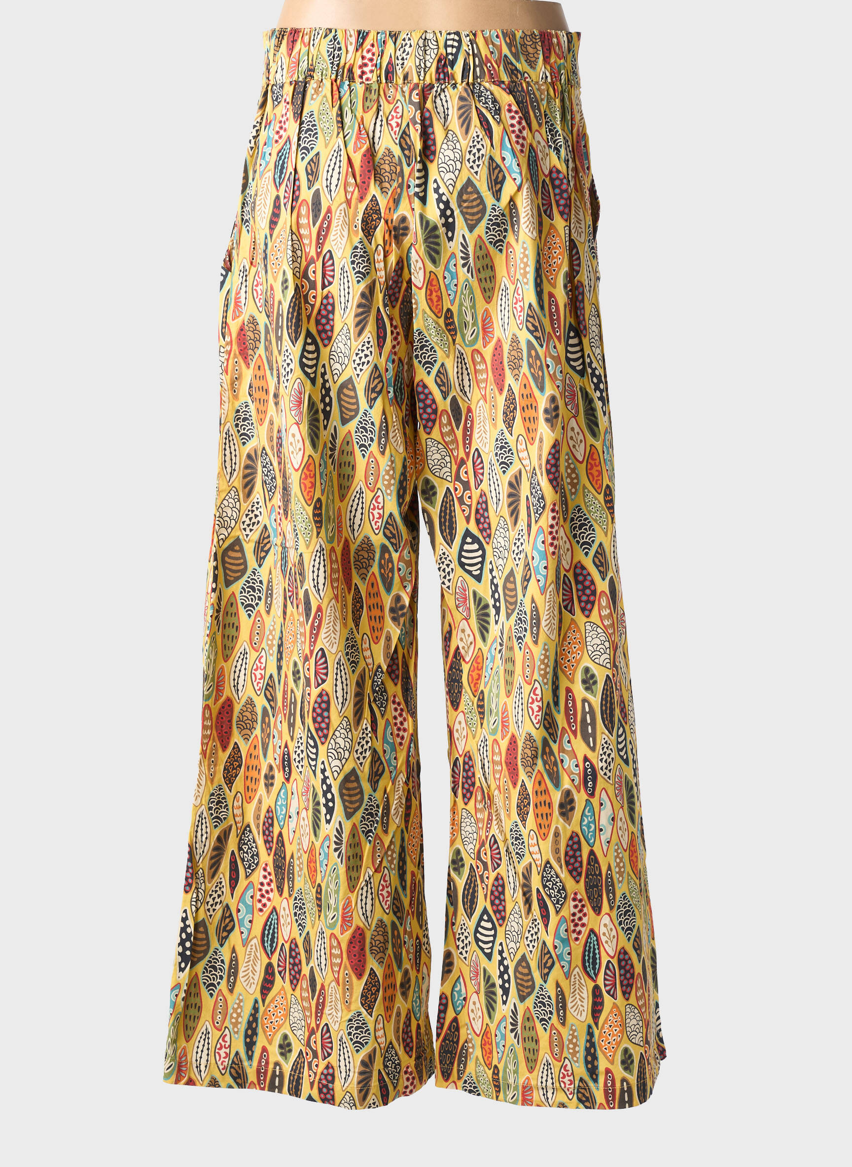 Pantalon large tissage popeline taille normale jaune COUTURIST femme
