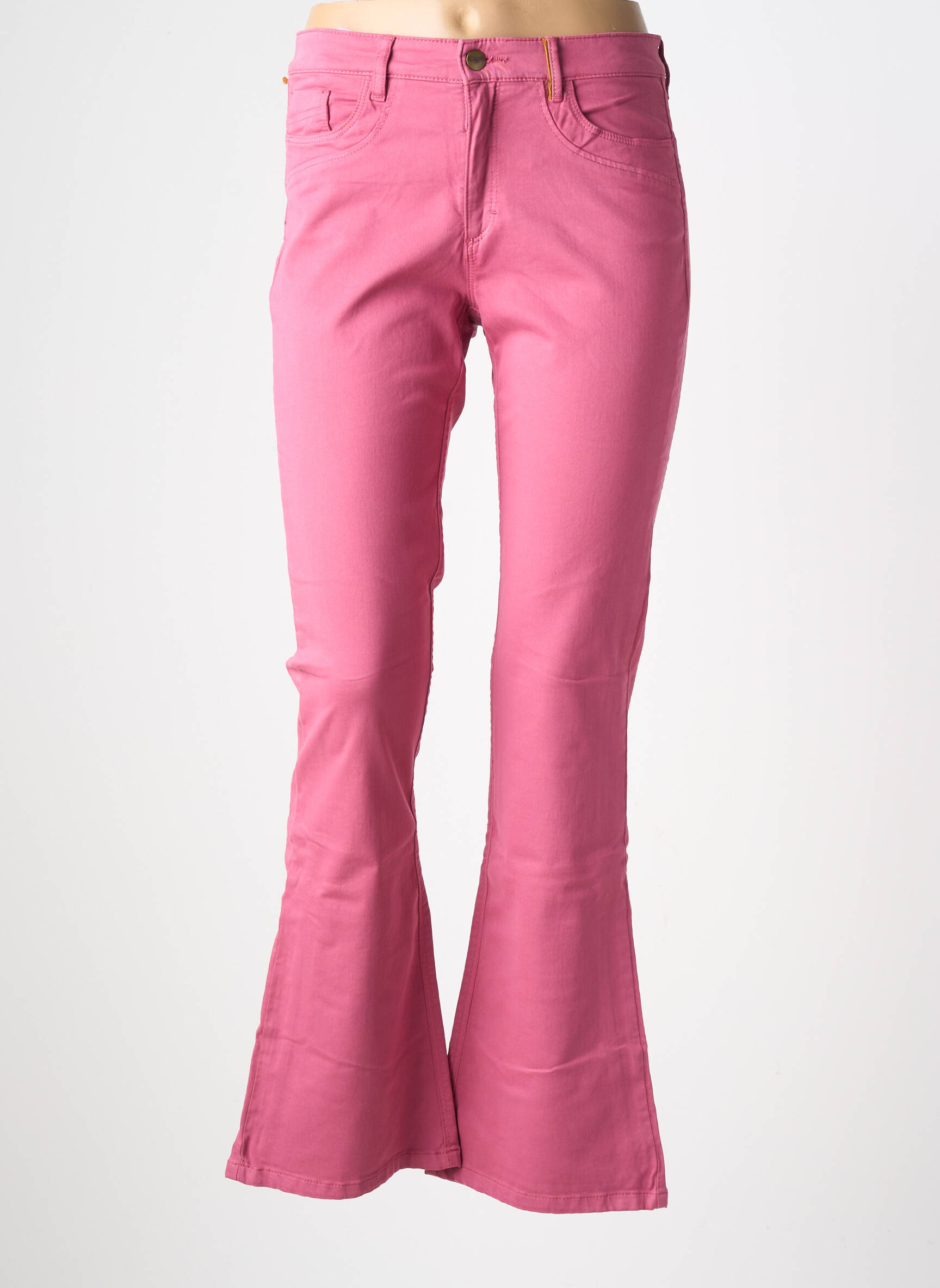 Pantalon flare stretch taille normale rose COUTURIST femme