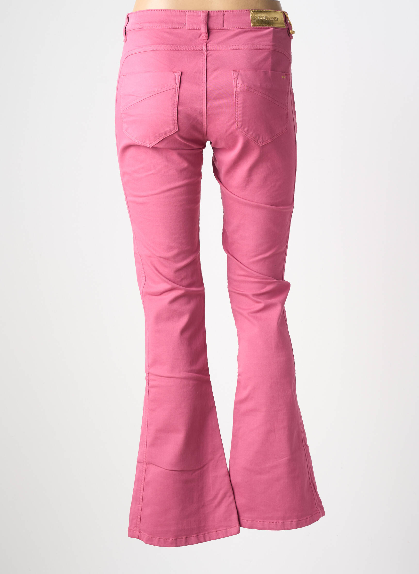 Pantalon flare stretch taille normale rose COUTURIST femme