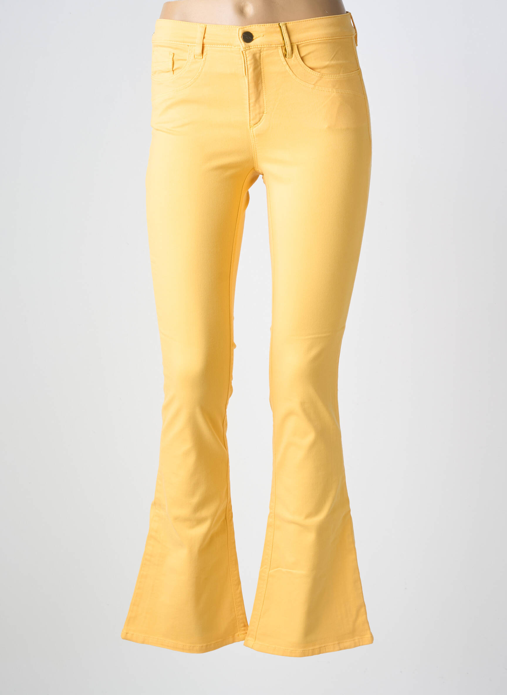 Pantalon flare stretch taille normale jaune COUTURIST femme
