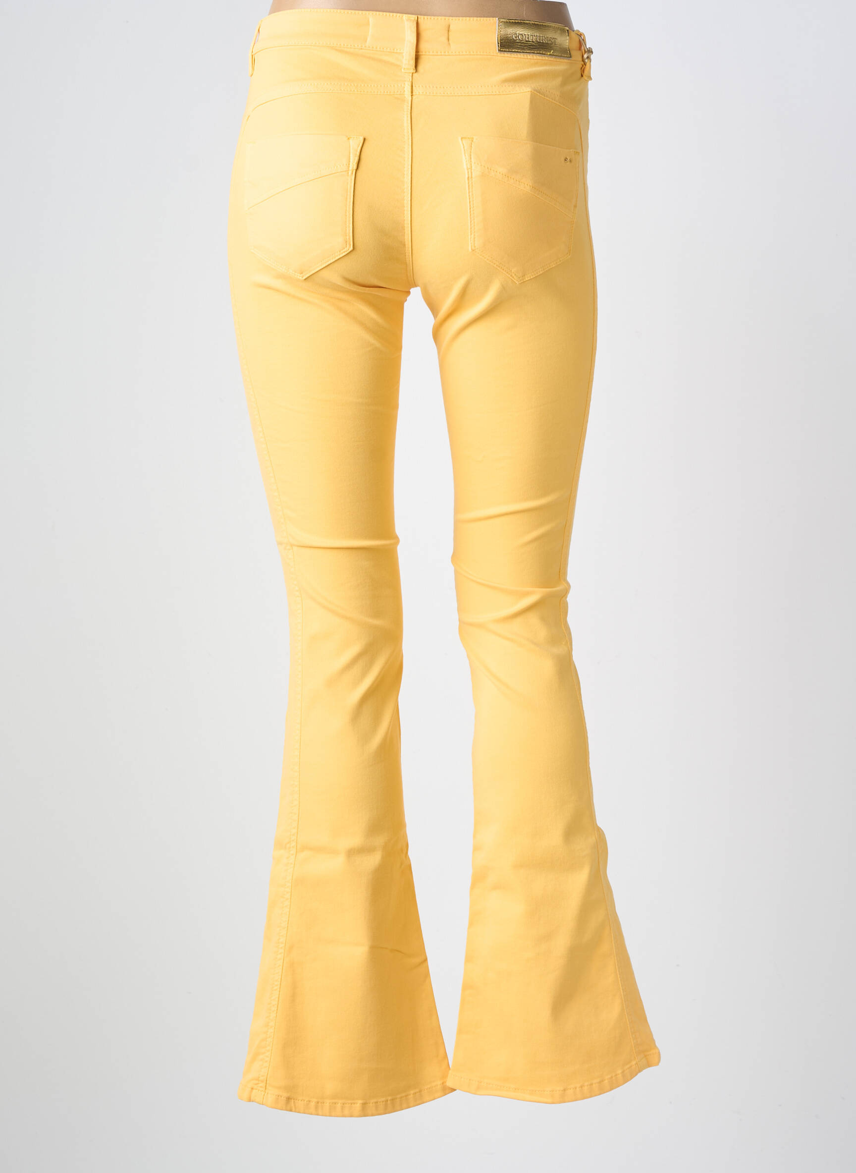 Pantalon flare stretch taille normale jaune COUTURIST femme