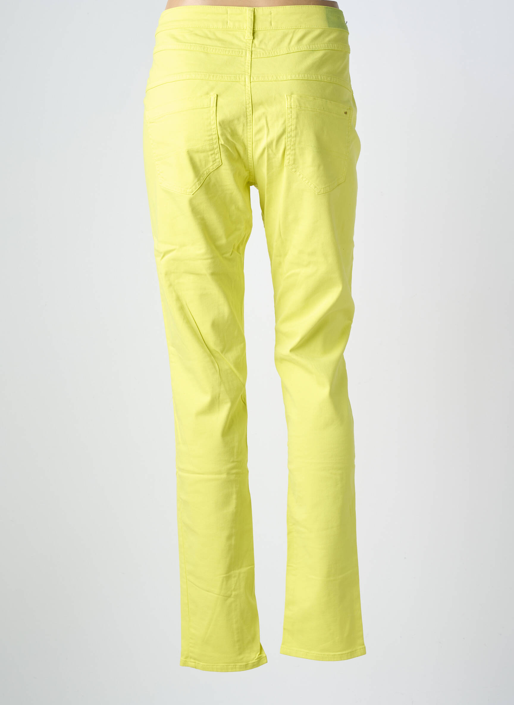 Pantalon slim tissage popeline taille normale jaune COUTURIST femme