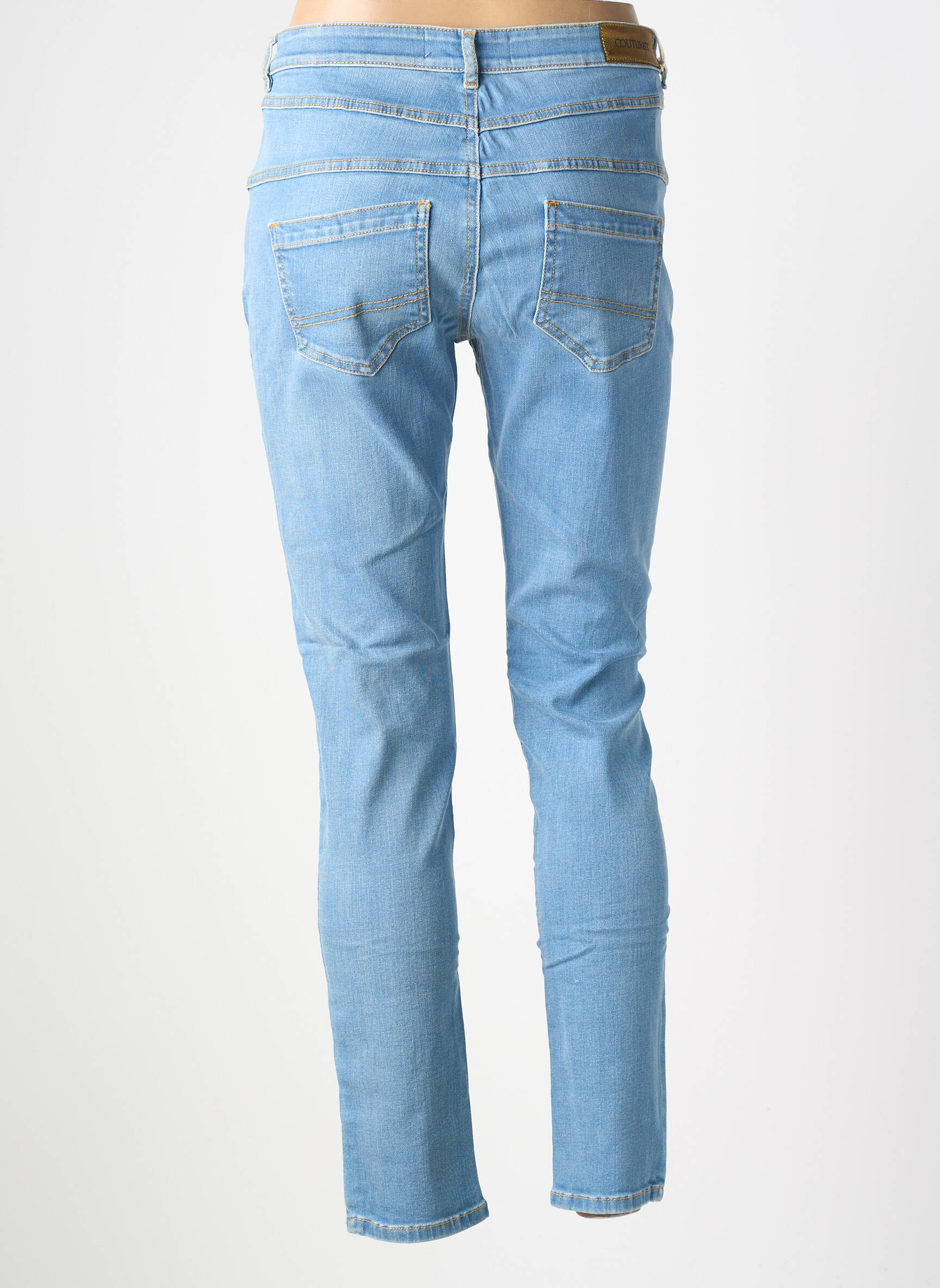 Jeans coupe slim stretch taille normale bleu COUTURIST femme