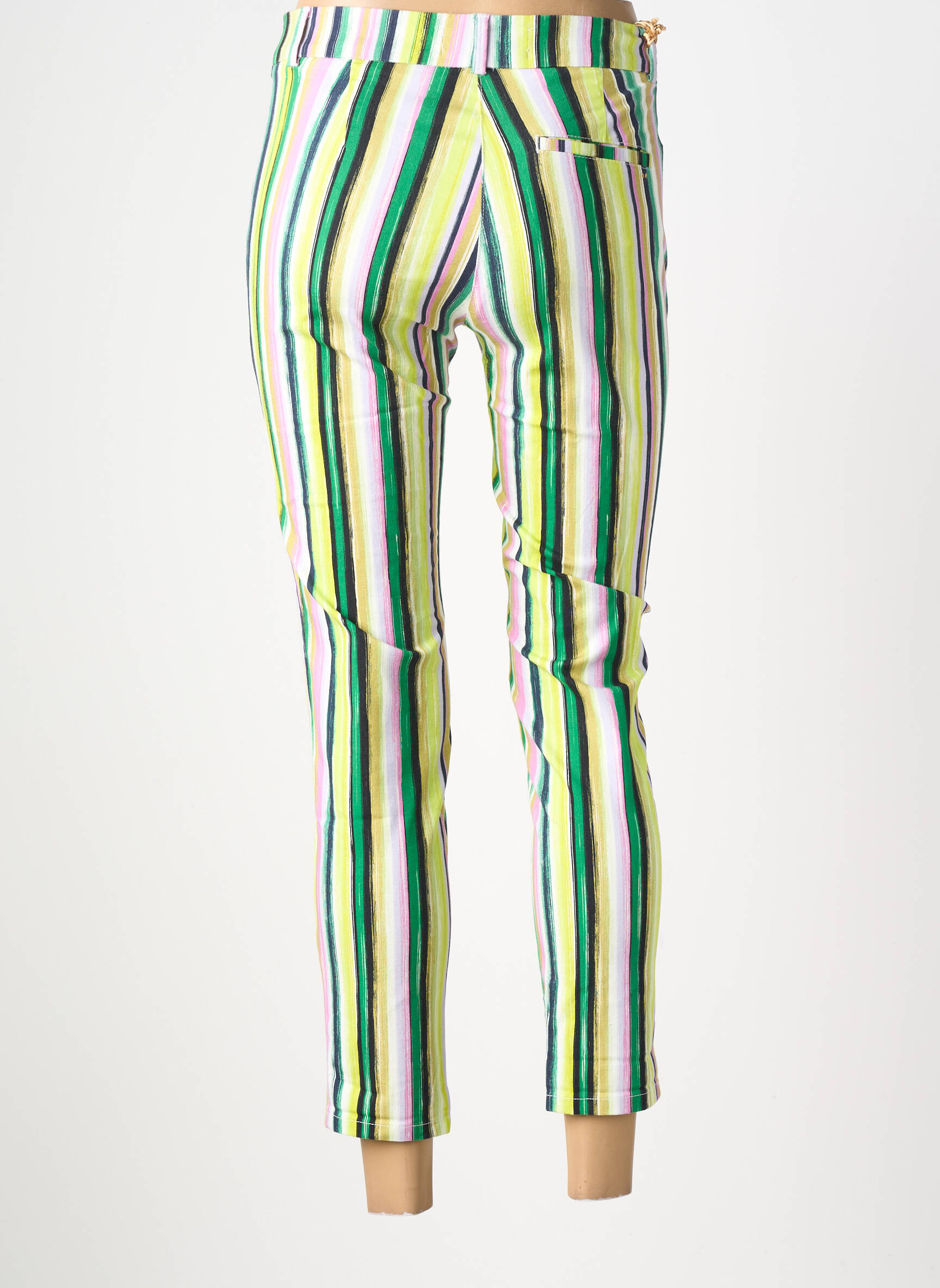 Pantalon 7/8 taille à pinces taille normale vert COUTURIST femme