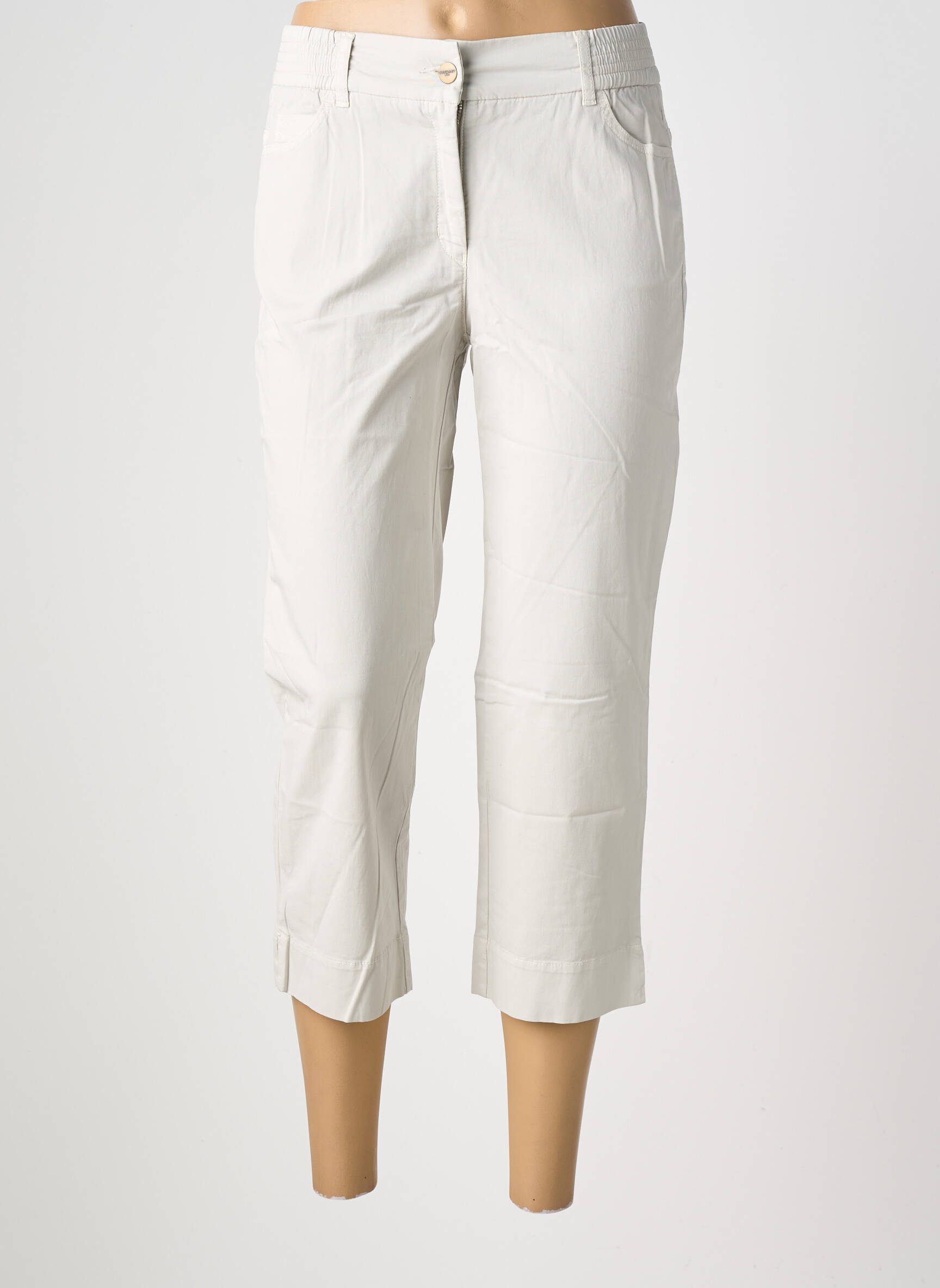 Pantacourt taille élastique taille normale gris COUTURIST femme