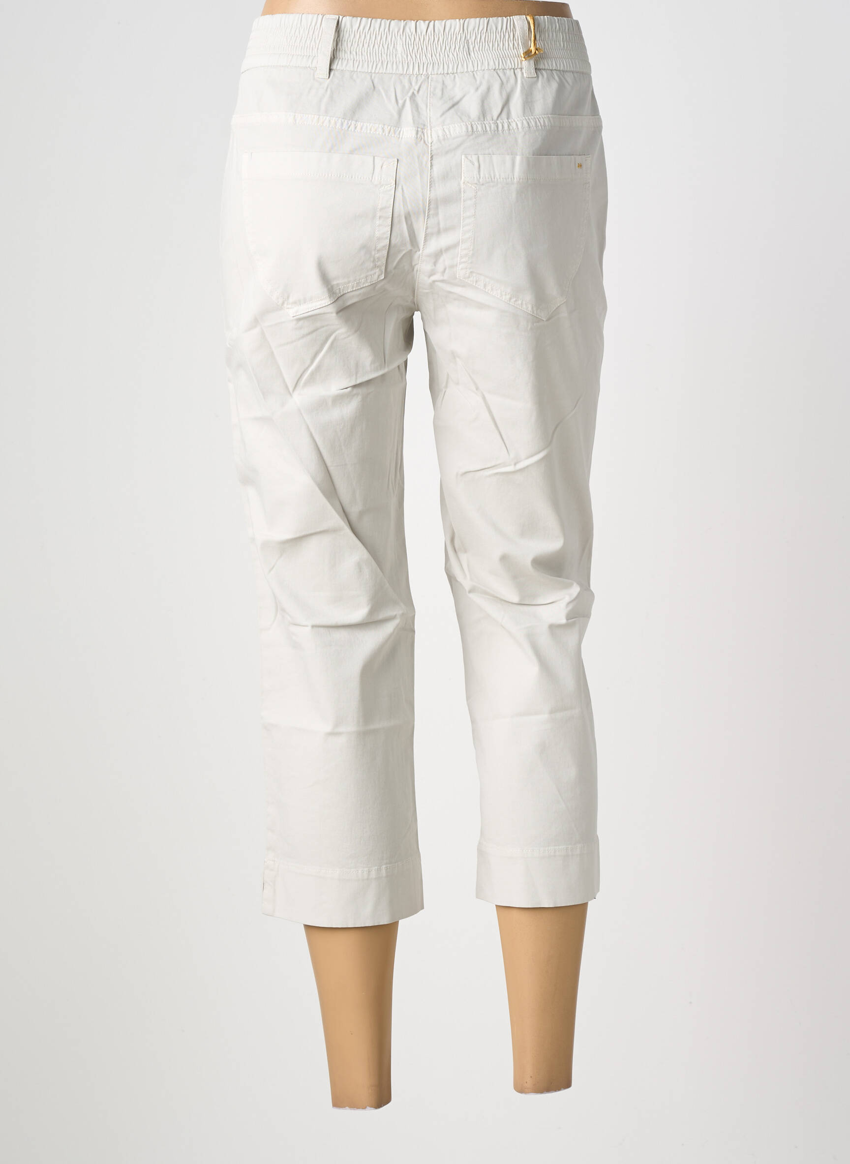 Pantacourt taille élastique taille normale gris COUTURIST femme