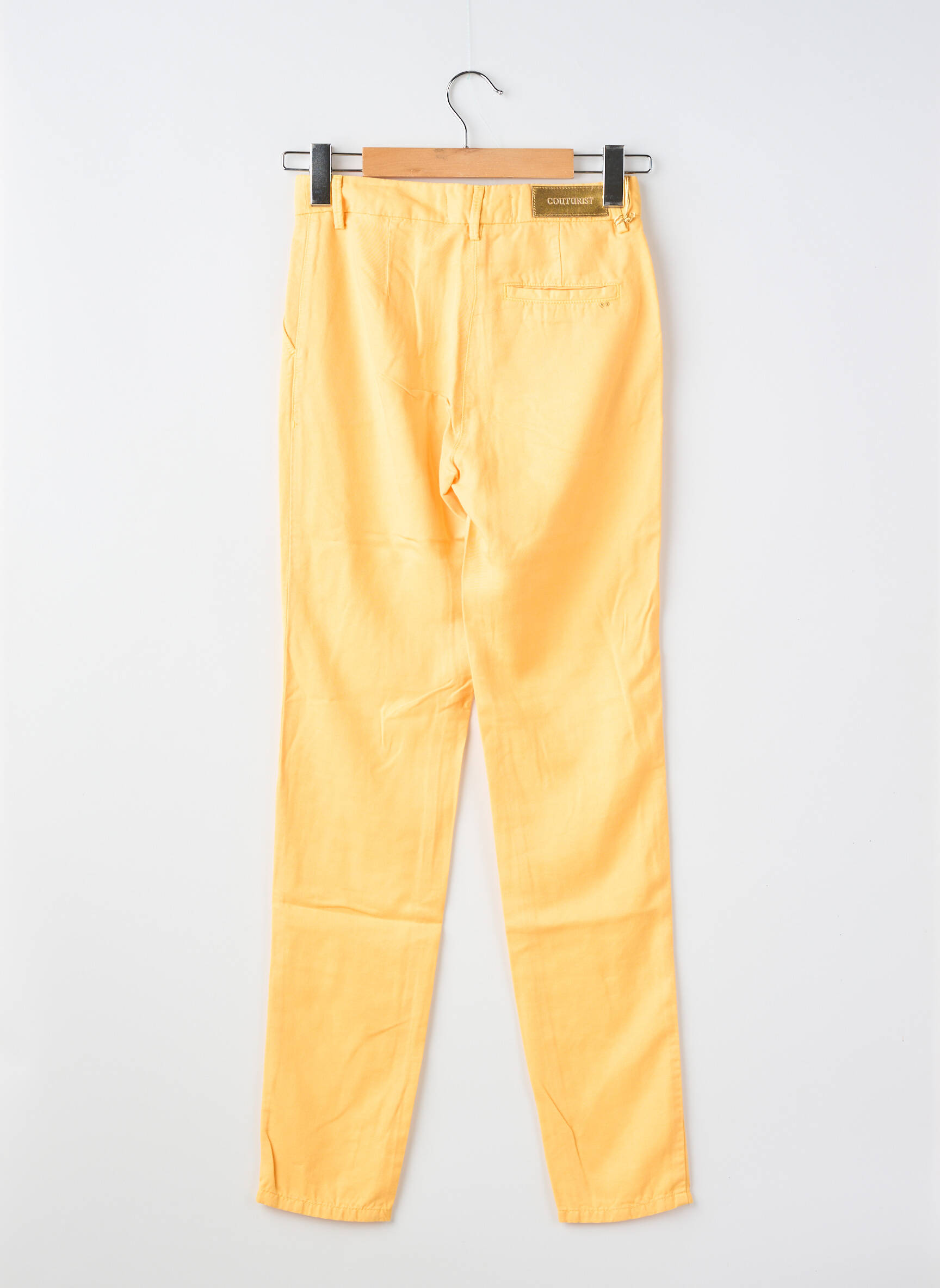 Pantalon chino tissage popeline taille normale jaune COUTURIST femme