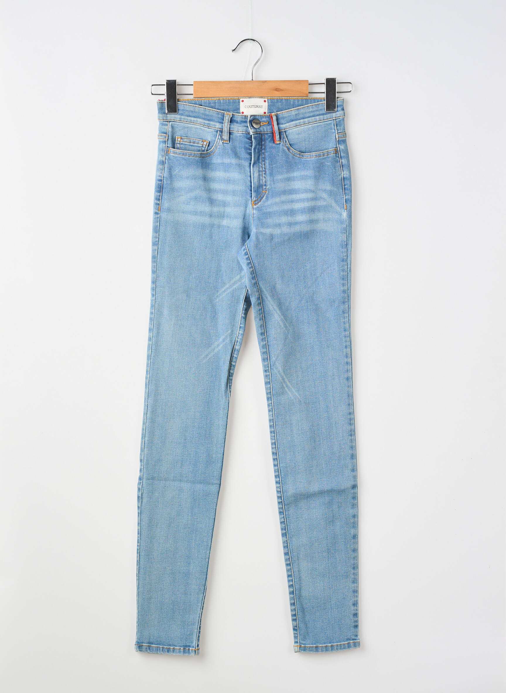 Jeans coupe slim taille haute taille haute bleu COUTURIST femme