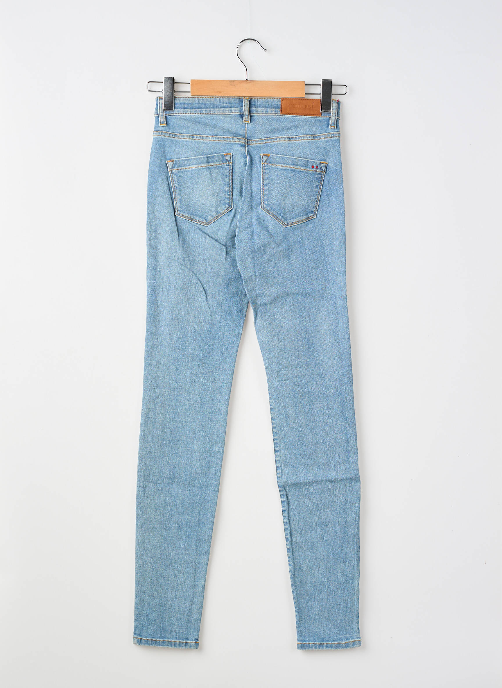 Jeans coupe slim taille haute taille haute bleu COUTURIST femme