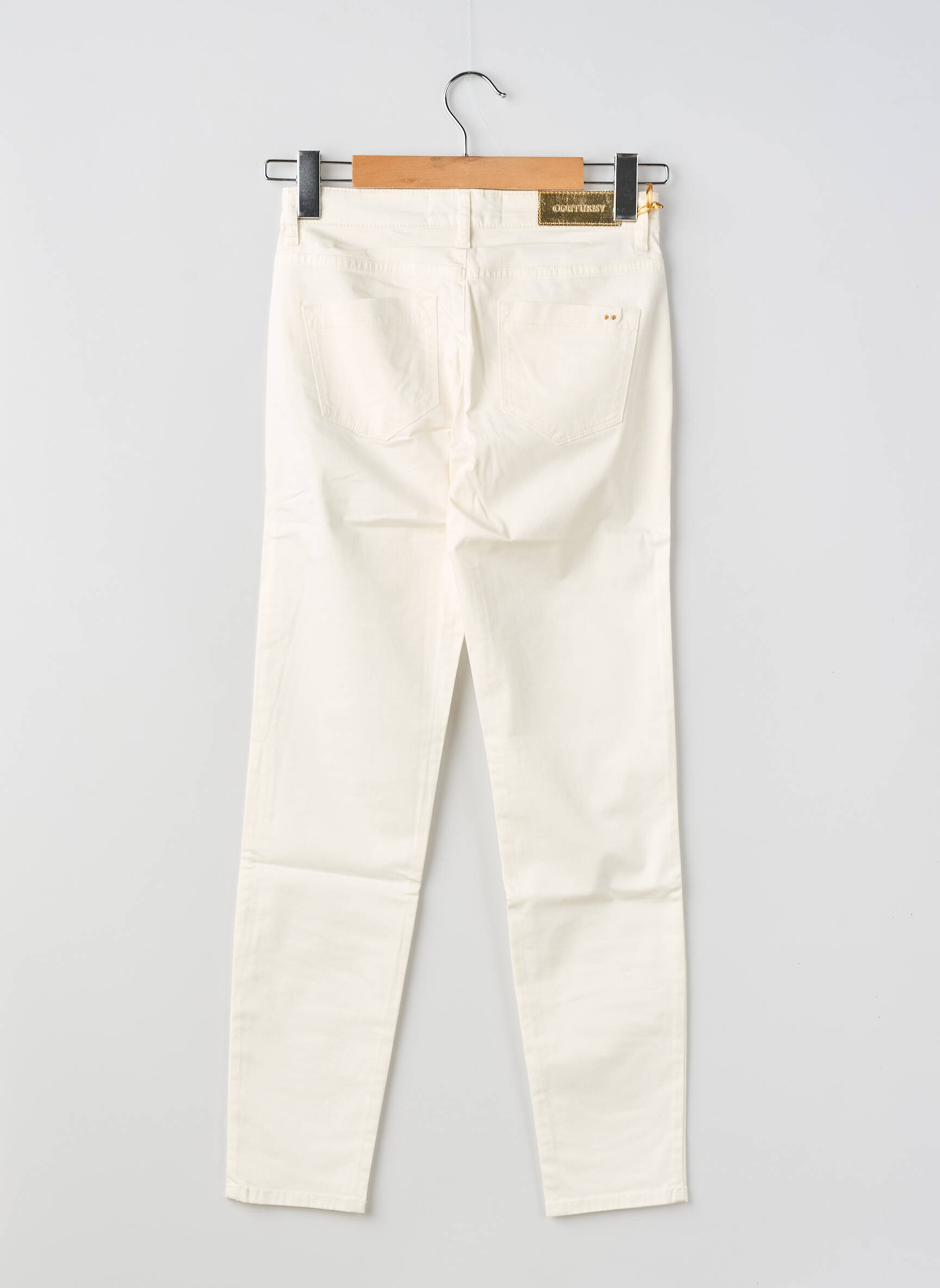 Pantalon slim taille haute taille haute beige COUTURIST femme