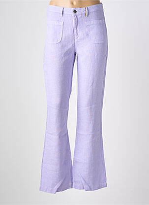 Pantalon flare taille élastique taille normale violet COUTURIST femme
