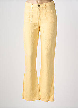 Pantalon flare taille élastique taille normale jaune COUTURIST femme
