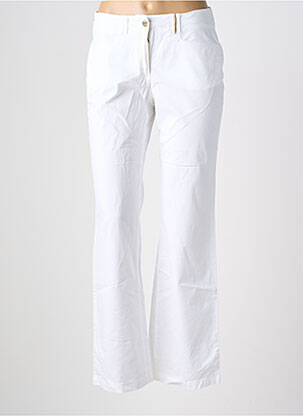 Pantalon droit tissage popeline taille normale blanc COUTURIST femme