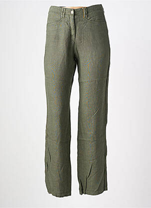 Pantalon droit tissage crêpe taille normale vert COUTURIST femme