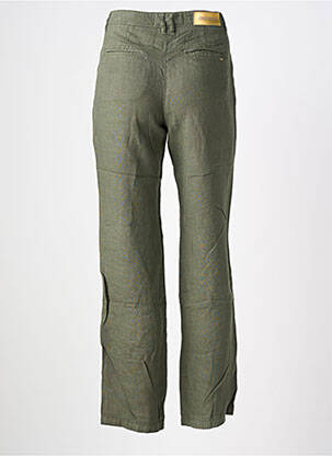 Pantalon droit tissage crêpe taille normale vert COUTURIST femme