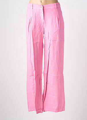 Pantalon large fermeture zippée sous rabat boutonné taille normale rose COUTURIST femme