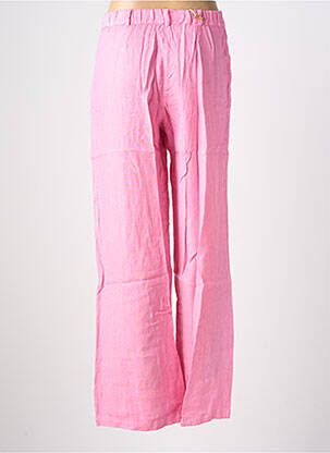 Pantalon large fermeture zippée sous rabat boutonné taille normale rose COUTURIST femme