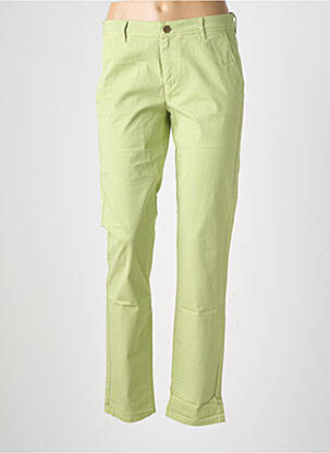 Pantalon chino tissage popeline taille normale vert COUTURIST femme