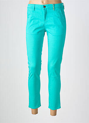 Pantalon chino tissage popeline taille normale vert COUTURIST femme