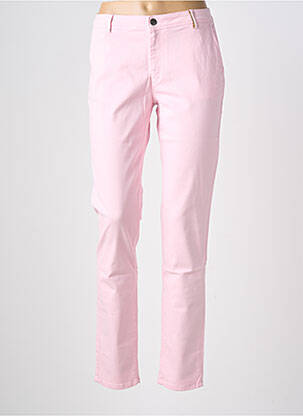 Pantalon chino tissage popeline taille normale rose COUTURIST femme