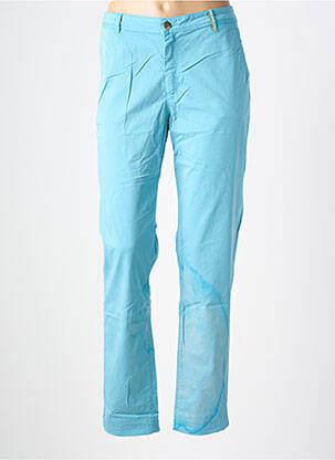 Pantalon chino tissage popeline taille normale bleu COUTURIST femme
