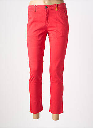 Pantalon chino tissage popeline taille normale rouge COUTURIST femme
