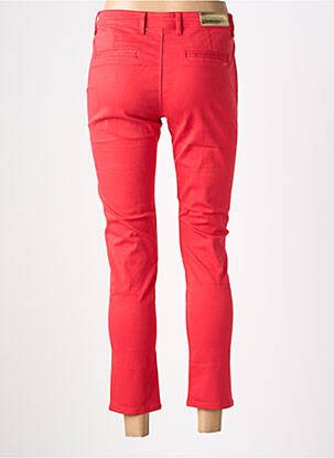 Pantalon chino tissage popeline taille normale rouge COUTURIST femme